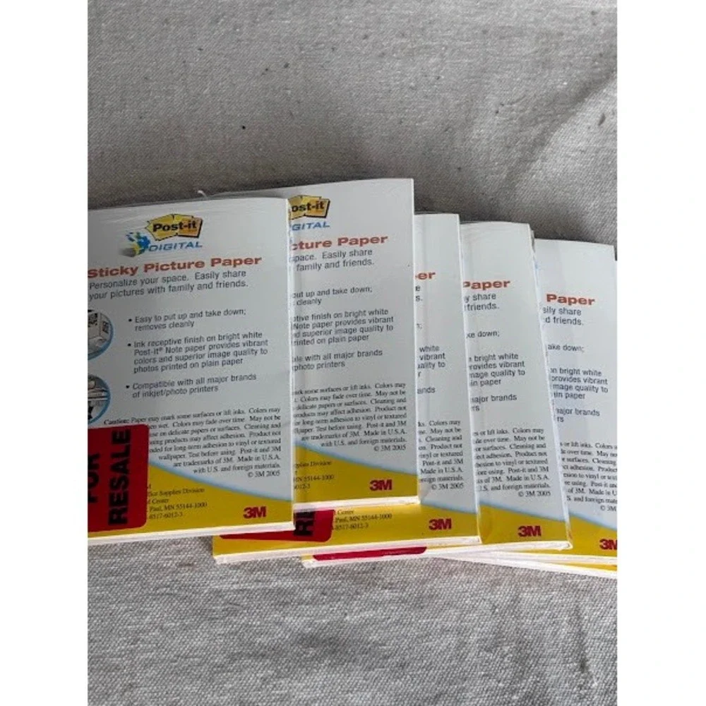 Post-it Digital Sticky Picture Paper 4x6 Inkjet Printer - 25 Sheets -‎ Lot of 6